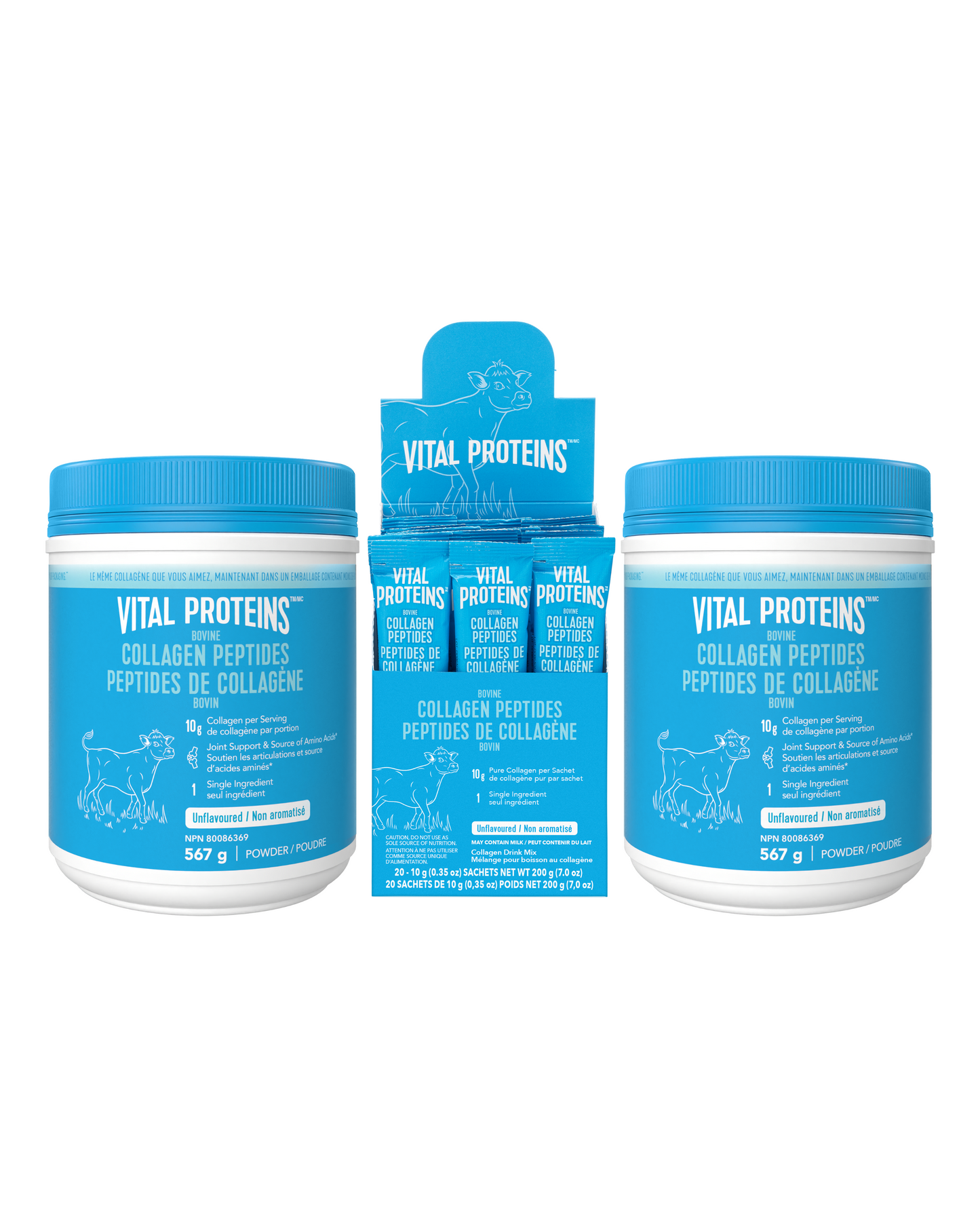 Bovine Collagen 567g & Stick Packs – Unflavoured